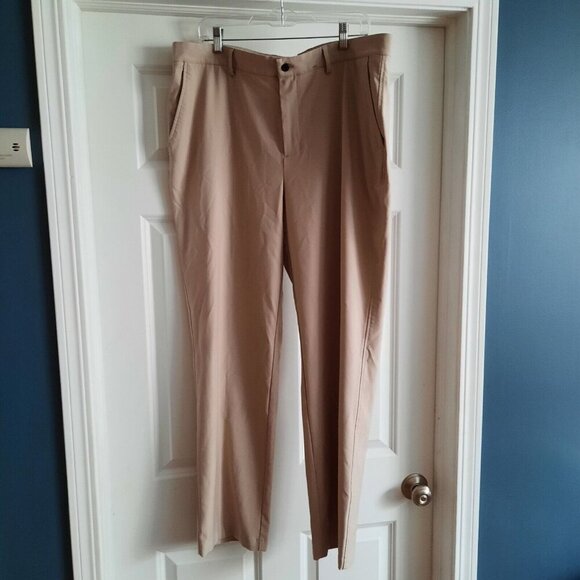 Dunning Everbest Golf Pants Mens 38x32 Khaki Tan Performance‎ Chino Trousers - Picture 1 of 13